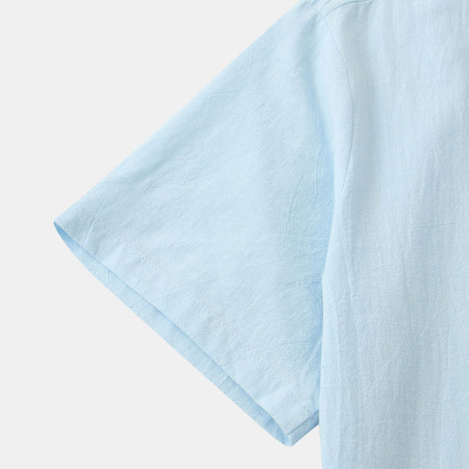 Camisa Casual de Manga Corta Básica para Hombre - Perfecta para Playa y Verano - Image 8