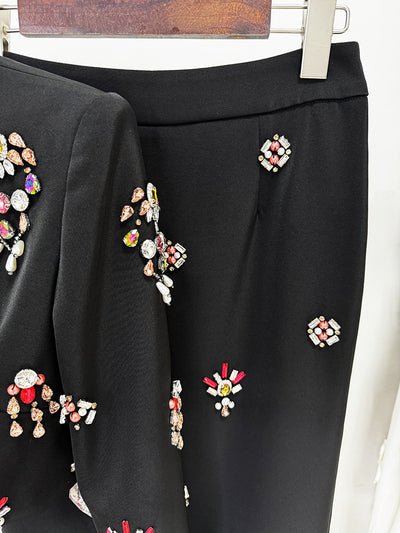 Conjunto Dos Piezas: Top Corto con Incrustaciones de Diamantes y Falda Larga - Image 17