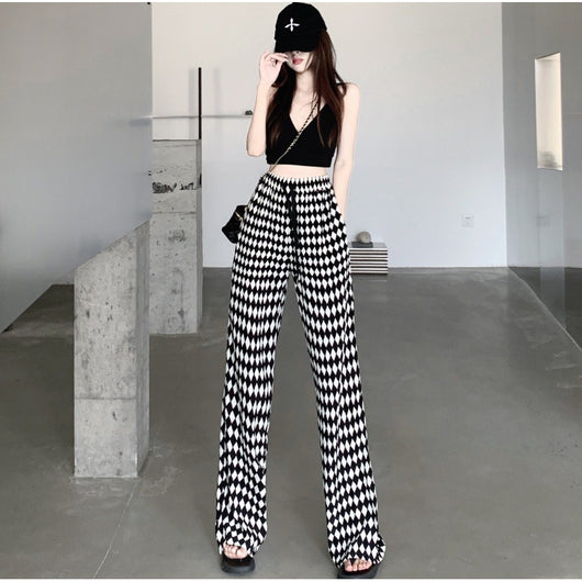 Pantalón Plisado Cintura Alta Efecto Adelgazante Pierna Ancha Tendencia - Image 9