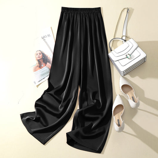 Pantalones Rectos de Acetato y Seda Satinada en Colores Lisos - Image 8