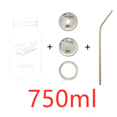 Botella Mason de Vidrio con Pajita para Jugos y Agua - Image 10