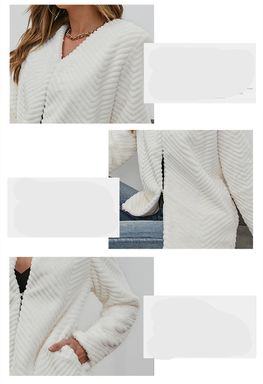 Chaqueta de Piel Sintética con Cuello en V para Mujer - Image 9