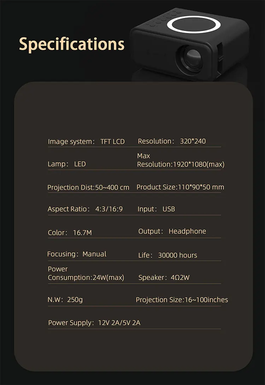 Proyector Portátil Mini YT300 Full HD 1080P - Cine en Casa Inalámbrico - Image 32