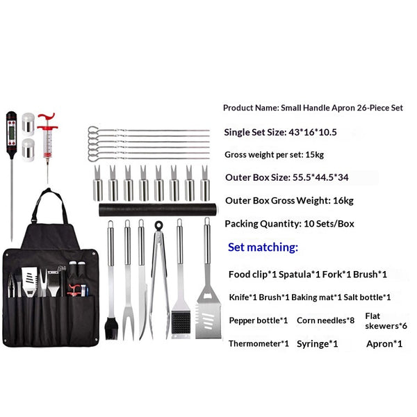 Set Completo de Asador 26 Piezas con Delantal y Cuchillos Profesionales - Image 7