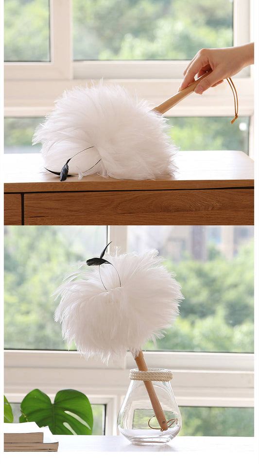 Plumero de Plumas Blanco - Limpiador de Polvo Decorativo - Image 2