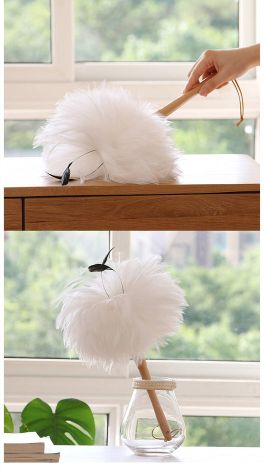Plumero de Plumas Blanco - Limpiador de Polvo Decorativo - Image 2