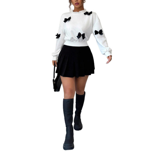 Sudadera Corta para Mujer con Detalle de Moño Elegante - Image 5