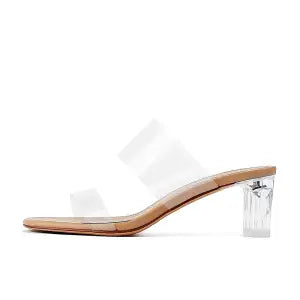 Pantuflas de Tacón Alto Transparente Cristal - Estilo Viral Tendencia - Image 9