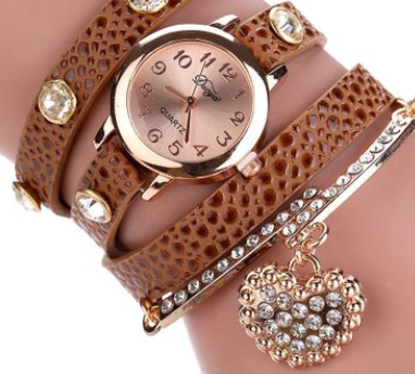 Reloj Pulsera con Colgante de Diamante Textura Lichi y Correa PU - Image 7