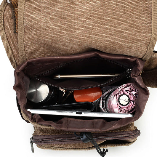Bolsa de Lona Vintage para Hombre - Bandolera Multifuncional Estilo Europeo - Image 5