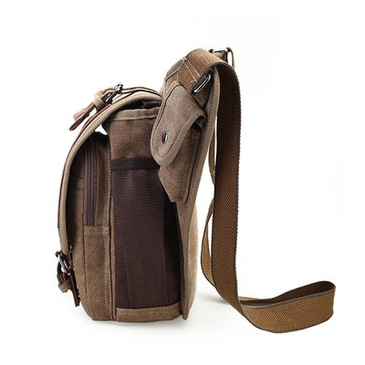 Bolsa de Lona Vintage para Hombre - Bandolera Multifuncional Estilo Europeo - Image 3