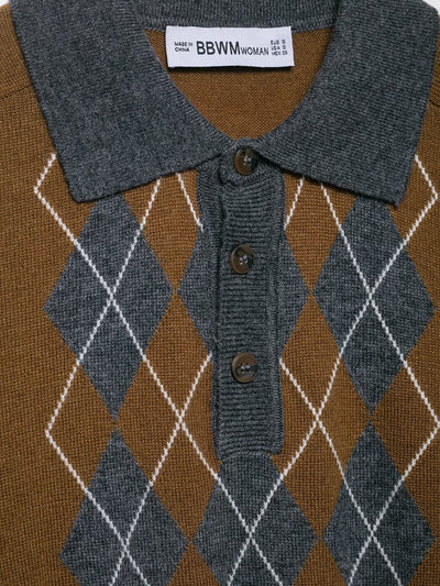Polo Jacquard Diamante Otoño con Cuello Clásico - Image 12