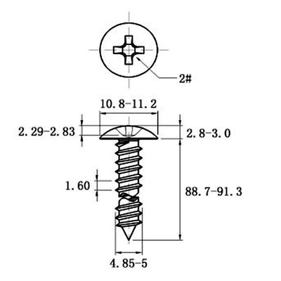 Tornillo Autorroscante de Acero Inoxidable Cabeza Ancha Tipo Champiñón - Image 49
