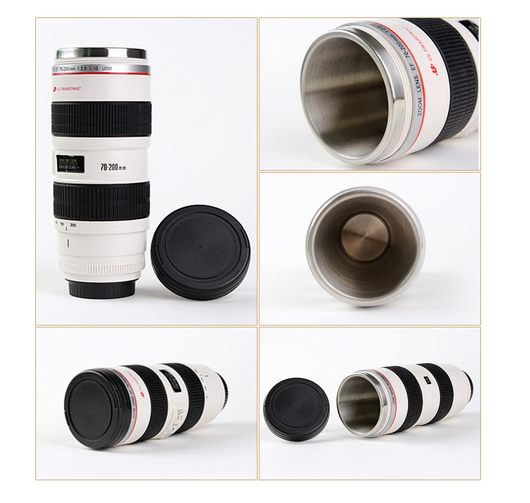 Taza Térmica Diseño Lente de Cámara - Vaso Aislante Acero Inoxidable