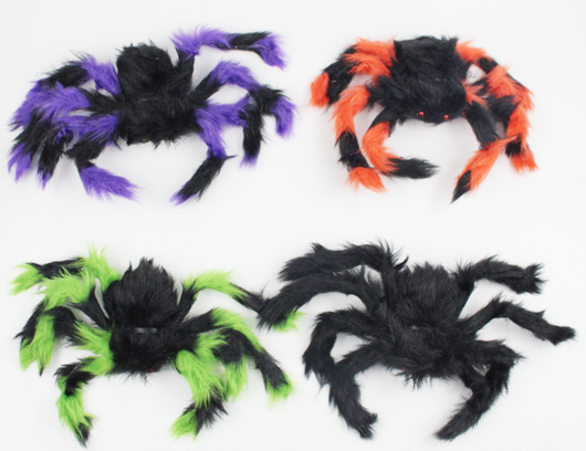 Decoración Halloween Araña de Peluche con Telaraña