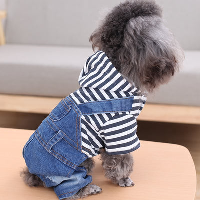 Pantalón Vaquero con Cinturón para Perro - Diseño a Rayas - Image 3