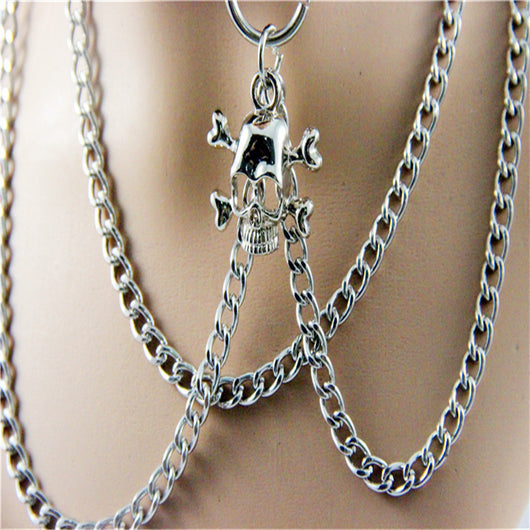 Collar de Cadena de Cuero Personalizado con Calavera Punk - Image 10