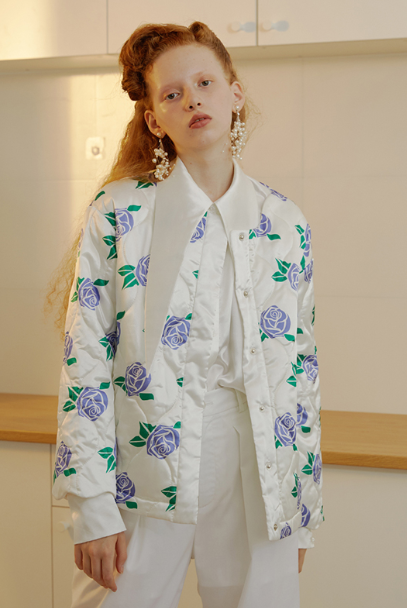 Chaqueta de Algodón con Estampado de Rosas para Mujer - Abrigo Cálido Otoño Invierno