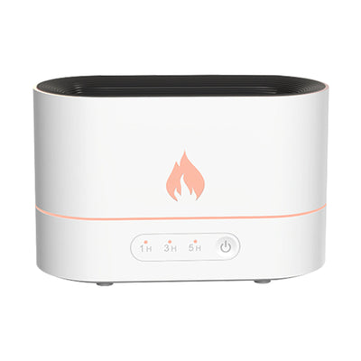Black flame aromatherapy machine with a rose gold flame icon and timer settings for 1, 3, and 5 hours. - Image 10