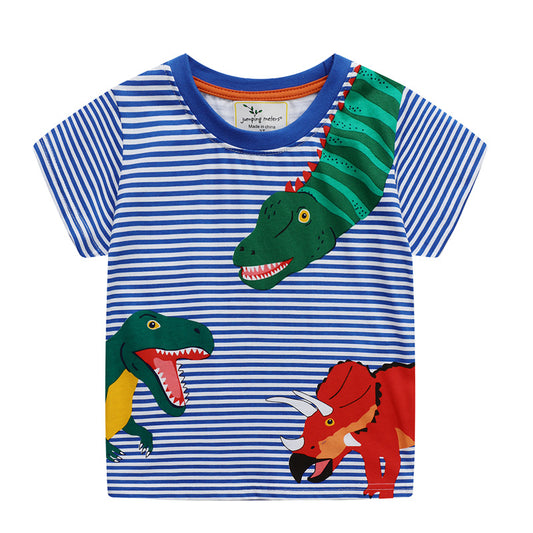 Camiseta Dinosaurio para Niños - Manga Corta Estampado Cartoon