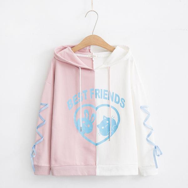 Sudadera con Capucha de Contraste Amplia y Versátil