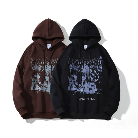 Sudadera Deportiva con Capucha Estampado Urbano Dark