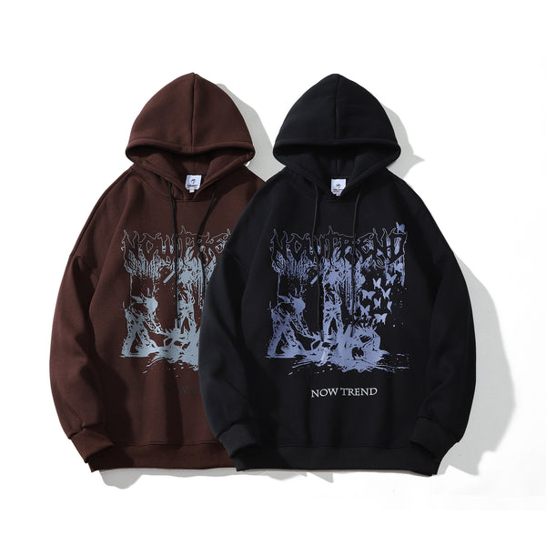 Sudadera Deportiva con Capucha Estampado Urbano Dark