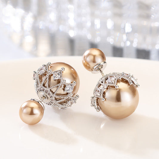 Aretes de Plata Esterlina con Perla Reversible