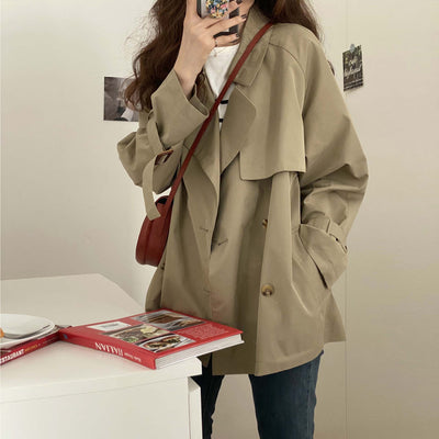 Gabardina Clásica Estilo Británico para Mujer - Abrigo Corto Ligero - Image 6