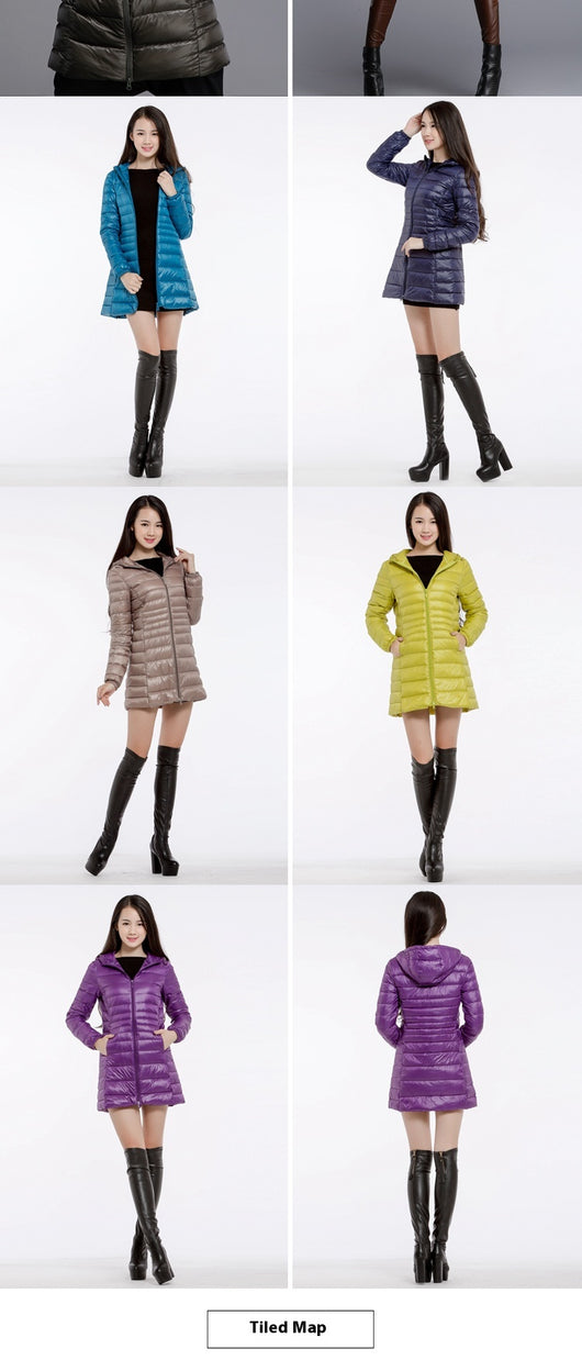 Chaqueta Acolchada Ligera Otoño Invierno Mujer Talla Grande Capucha Ajustada - Image 9