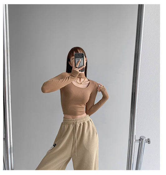 Blusa Halter con Escote Clavicular Hueco