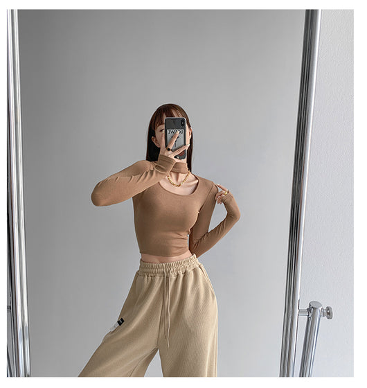 Blusa Halter con Escote Clavicular Hueco