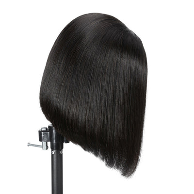 Peluca Corta Ondulada Negra - Cabello Liso Natural - Image 3