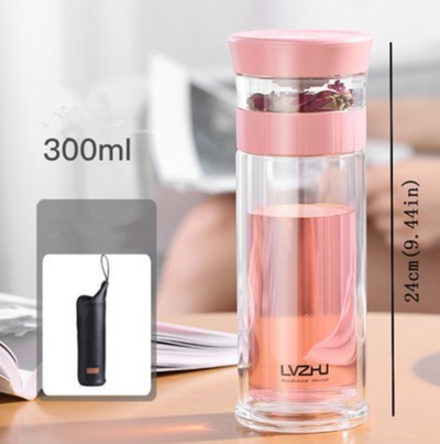 Botella Térmica de Vidrio Borosilicato 400ml con Infusor para Té y Agua - Image 10