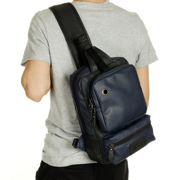 Mochila Pecho Cuero Coreana para Hombre - Estilo Urbano y Deportivo