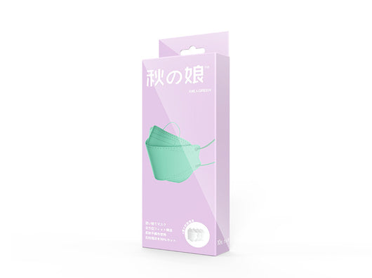 White fish-shaped protective masks in a 10-pack box and a single-pack pouch, featuring Japanese text. - Image 8