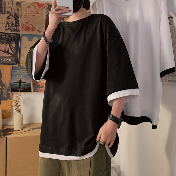 Blusa Suelta Versátil de Cuello Redondo y Manga Corta