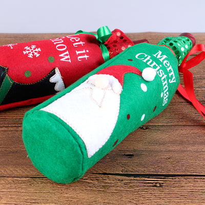 Set de Adornos Navideños para Botellas de Vino - Decoraciones Elegantes con Bolsa de Regalo - Image 4