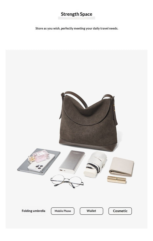 Bolso de Hombro Ante Sintético con Gran Capacidad y Correa Cruzada - Image 13