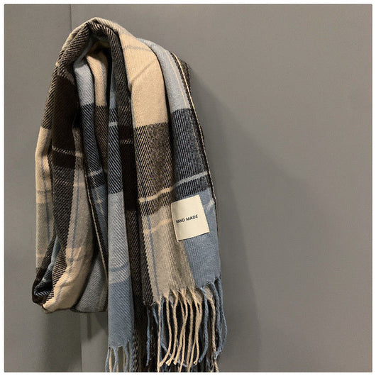 Bufanda Cuadriculada de Faux Cashmere para Hombre - Versátil y Elegante - Image 10