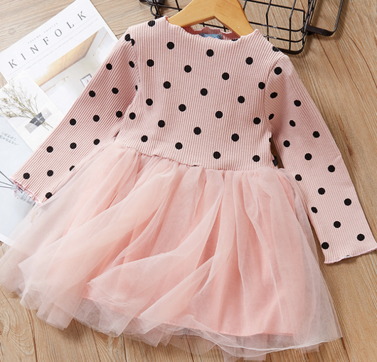 Vestido de Malla Manga Larga para Niñas - Colección Otoño - Image 3