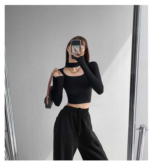 Blusa Halter con Escote Clavicular Hueco - Image 4