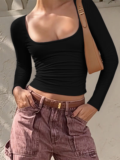 Blusa Manga Larga Ajustada Estilo Hot Girl - Image 11