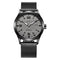Reloj Automático de Acero Inoxidable con Malla Industrial y Fecha