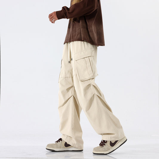 Pantalones Plisados Retro para Hombre - Corte Recto Casual Tendencia - Image 2