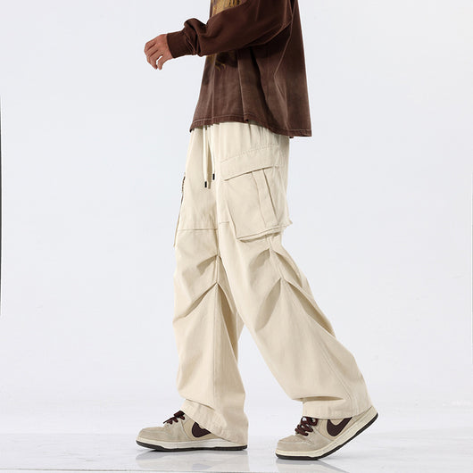 Pantalones Plisados Retro para Hombre - Corte Recto Casual Tendencia - Image 2