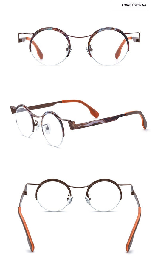 Gafas Redondas para Miopía en Titanio Ultraligero con Cristales de Color - Image 18