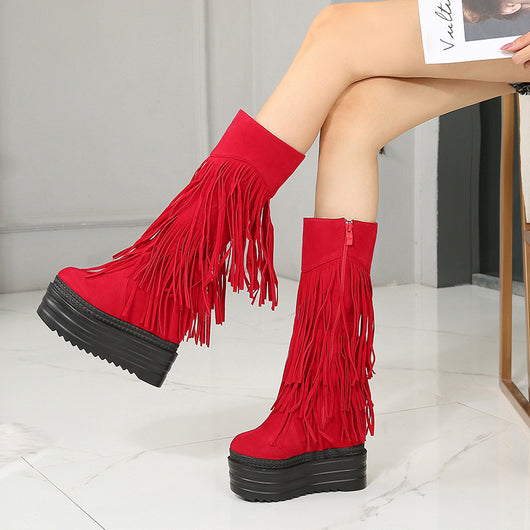 Botas de Tacón Alto con Flecos para Mujer - Image 9