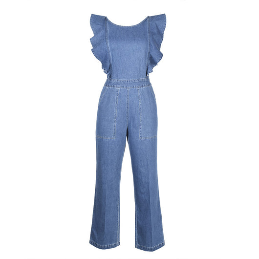 Enterizo Denim con Encaje y Volantes Ajustable - Image 7