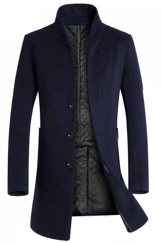 Abrigo de Lana Casual Corte Trinchera para Hombre